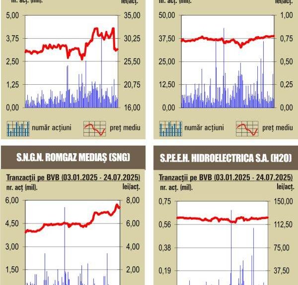 Tranzacții BVB sub media zilnică